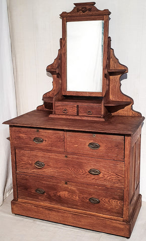 Solid Oak 20thC Dressing Table