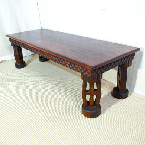 Carved African Rosewood Coffee Table