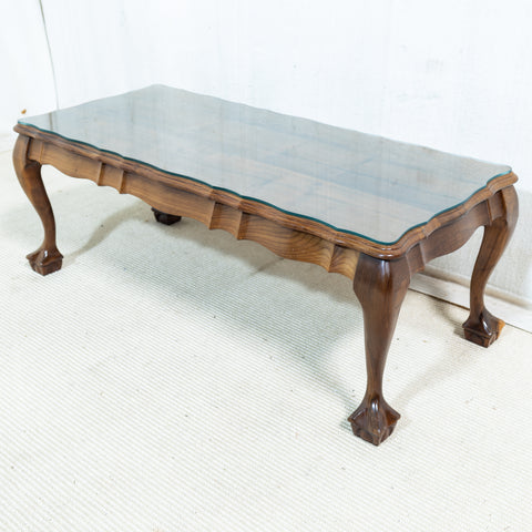 Solid Imbuia & Glass Top Rectangle Coffee Table