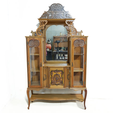 Ornate Basswood Entrance Display Cabinet