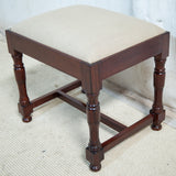 Mahogany & Upholstered Stool