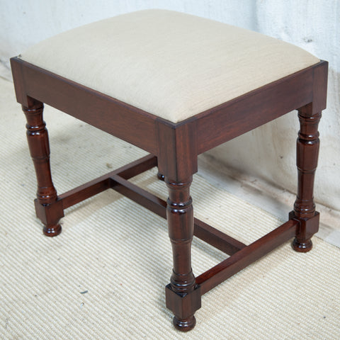 Mahogany & Upholstered Stool