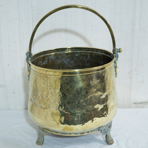 Antique Hand Etched Copper Pot