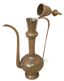 Tall Vintage Indian Brass Dallah Coffee Pot