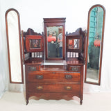 Edwardian Solid Walnut Dressing Table