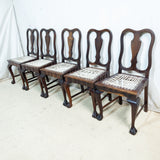 5x Imbuia & Riempie Dining Chairs
