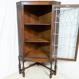 Solid Oak Corner Display Cabinet