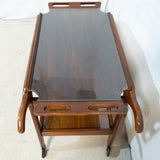 Mid-Century Kiaat Wood Tea Trolley / Dinner Wagon