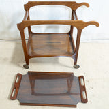 Mid-Century Kiaat Wood Tea Trolley / Dinner Wagon