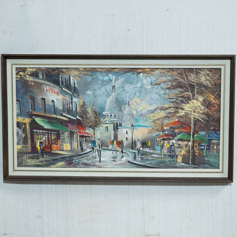 Parisian Street Scene Original Oil Painting