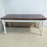 8-Seater Solid Pine & White Painted Dining Table