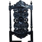 Antique Oak Rennaissance Style Highback Chair