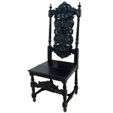 Antique Oak Rennaissance Style Highback Chair