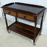 Solid Blackwood 2 Drawer Dinner Wagon
