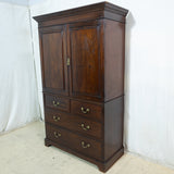 Georgian Solid Mahogany Linen Press