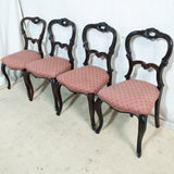 4x Victorian Rosewood Bustleback Chairs
