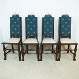 4x Antique Mahogany & Cane Highback Chairs