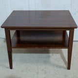 Mid Century Solid Imbuia 2-Tier Side Table