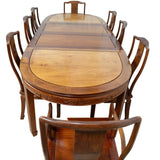 Chinese Ming Style Solid Rosewood Extension Table & 8x Chairs