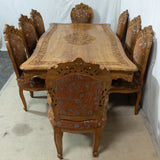 Ornate 8-Seater Cherrywood Dining Table & Chairs