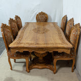 Ornate 8-Seater Cherrywood Dining Table & Chairs