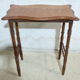 Tall Oak Serpentine Side Table