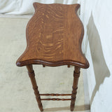 Tall Oak Serpentine Side Table