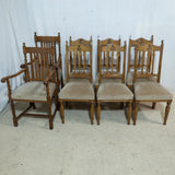 8x Edwardian Oak Dining Chairs