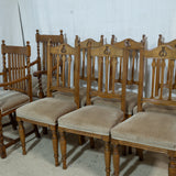8x Edwardian Oak Dining Chairs