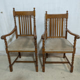 8x Edwardian Oak Dining Chairs