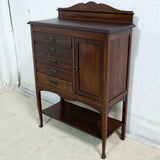 Art Nouveau Solid Mahogany Music Cabinet