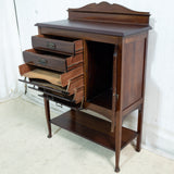 Art Nouveau Solid Mahogany Music Cabinet