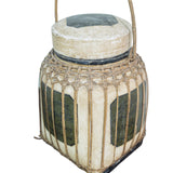 Vintage Thai Bamboo Woven Rice Container