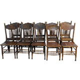 8x Original Birch Wood Colonial Chairs