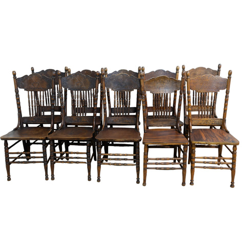 8x Original Birch Wood Colonial Chairs