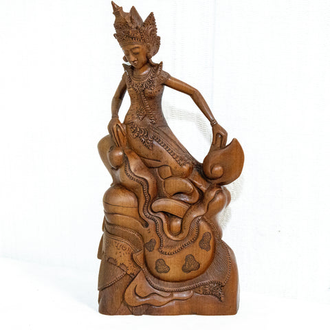 Balinese Hand Carved Sandalwood Lady Statue