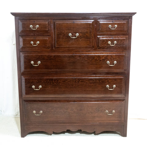 Large Antique Solid Elmwood Scotch Chest of Drawers