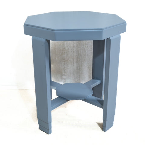 Grey Painted 2 Tier Wooden Lamp Table