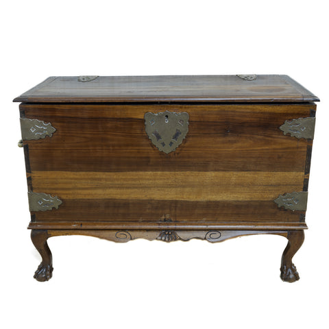 Antique Standing Stinkwood & Brass Embellished Chest