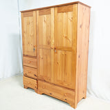 Pine 3-Door & Drawers Wardrobe