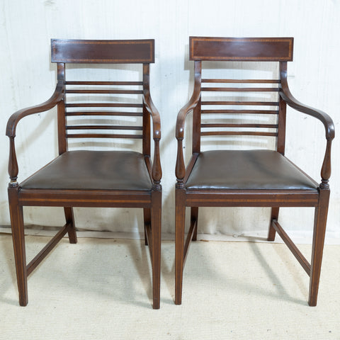 Pair of Edwardian Mahogany Armchairs