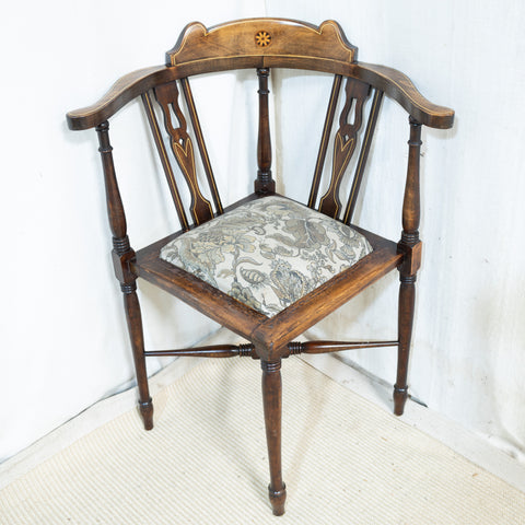 Edwardian Inlaid Corner Chair