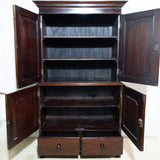 Victorian Solid Teak Linen Press
