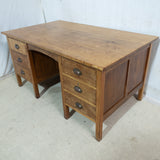 Large Solid Teak 6-Drawer Desk