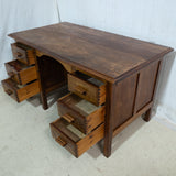 Solid Kiaat Wood 6-Drawer Desk