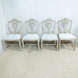 4x White Painted Shield Back Dining Chairs