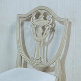 4x White Painted Shield Back Dining Chairs