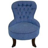 Blue Buttonback Boudoir Chair