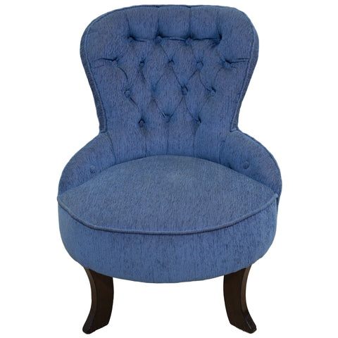 Blue Buttonback Boudoir Chair