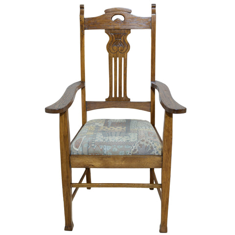 Edwardian Oak Carver Chair